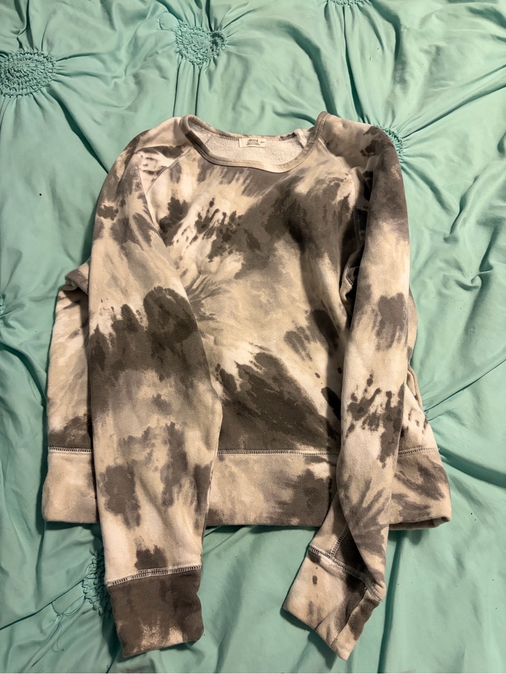 Ardene Gray & White Tie-Dye Crewneck Sweatshirt